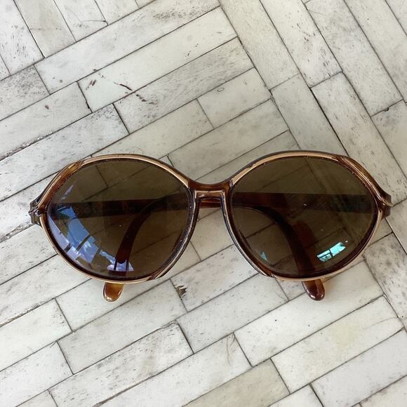 VTG Christian Dior Big Round Brown Frame Glasses Made In Germany - Picture 1 of 10